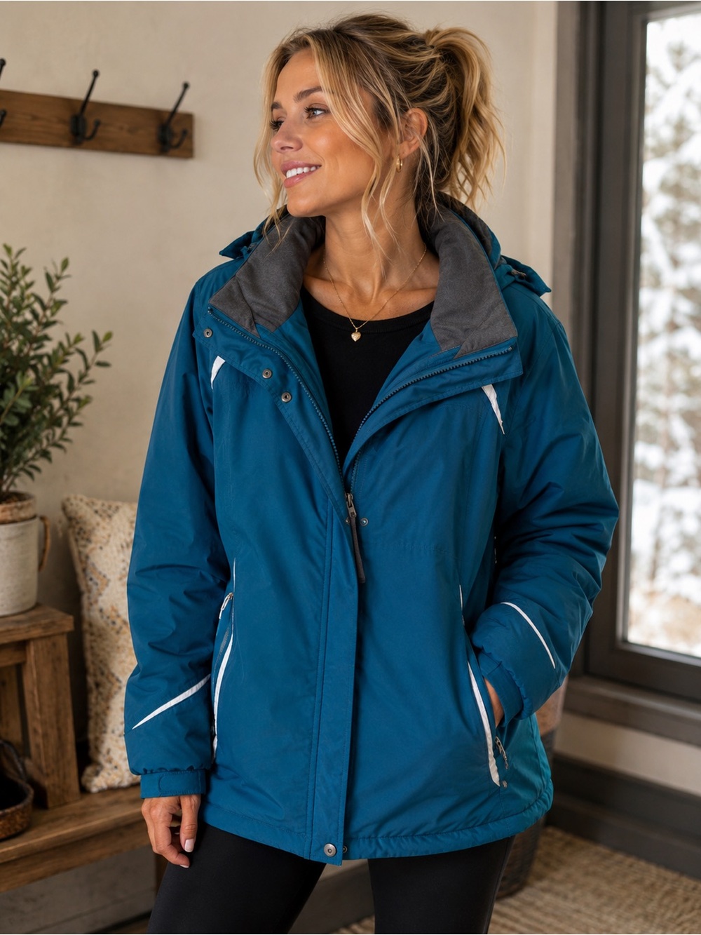 Teal Blue Ski Jacket-2007 3X